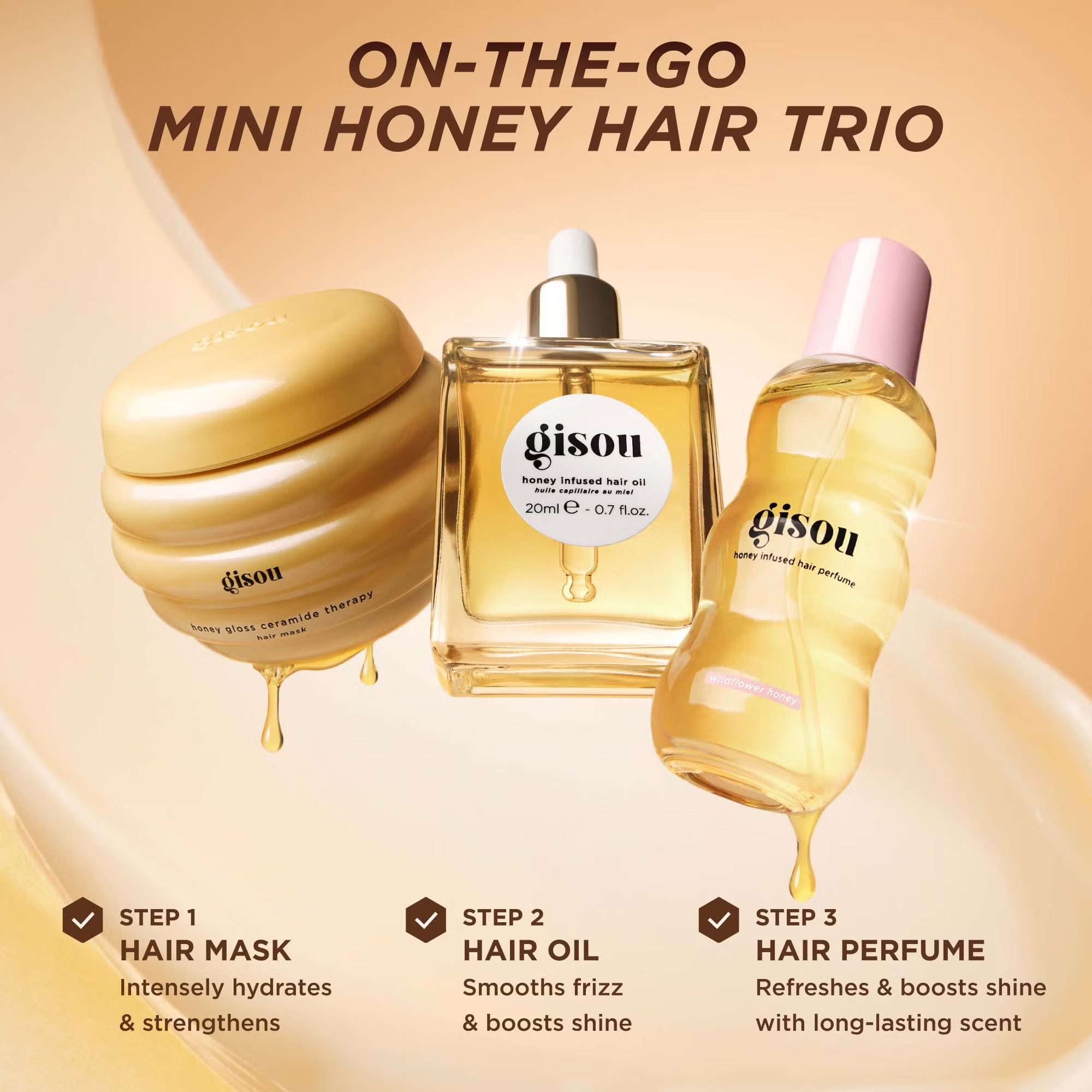 Gisou On-The-Go Honey Hair Trio - Image 3