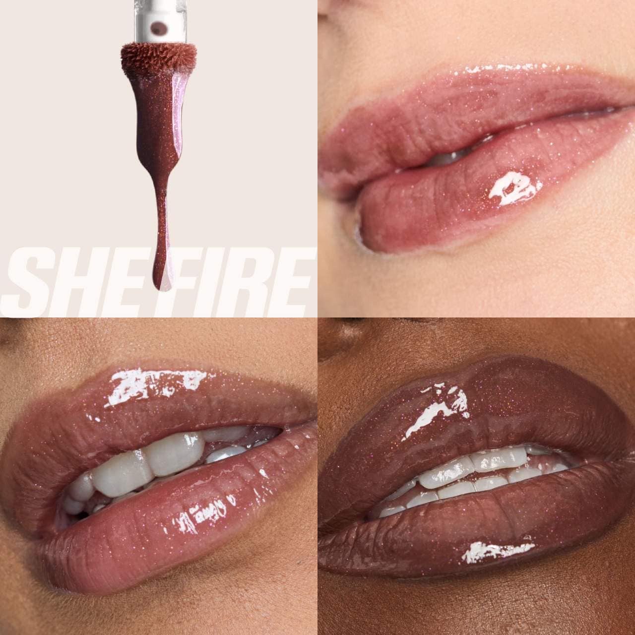 Huda Beauty ICY NUDE FAUX FILLER LIP GLOSS-She Fire - Image 2