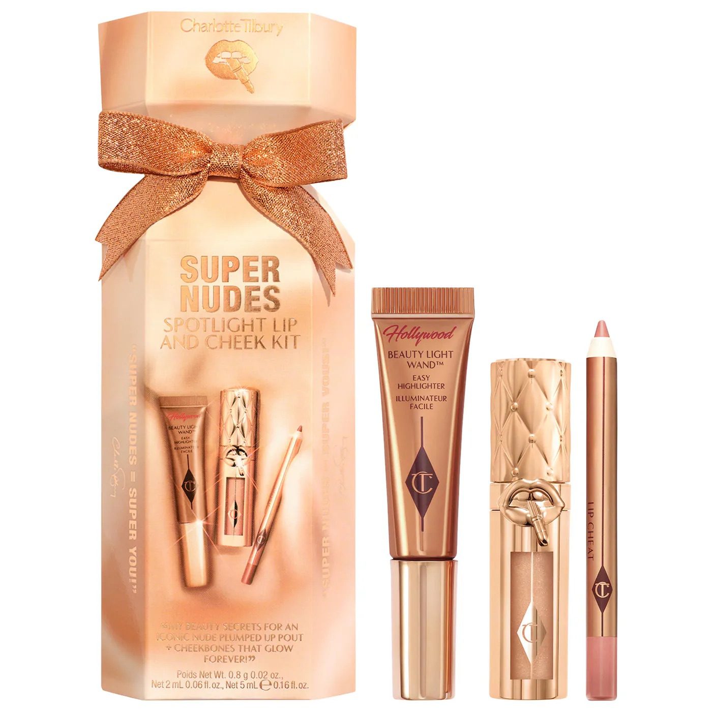 Charlotte Tilbury Lip and Cheek Trio Makeup Gift Set-SuperNudes